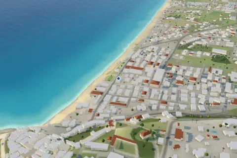 La posizione di Central Apartment sulla mappa 3D di Sperlonga, vista dal mare
