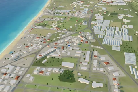 La posizione di Central House sulla mappa 3D di Sperlonga, vista dal mare