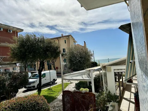 Cortile con piante davanti all'appartamento